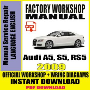 Audi A5, S5, RS5 2009 WORKSHOP Manual Service Repair