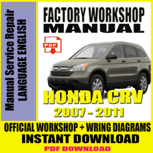 FACTORY WORKSHOP SERVICE REPAIR MANUAL HONDA CRV 2007-2011