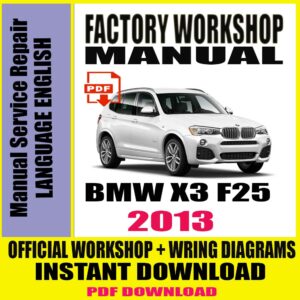 BMW Series X3 F25 2013 OFFICIAL WORKSHOP Manual Service Repair