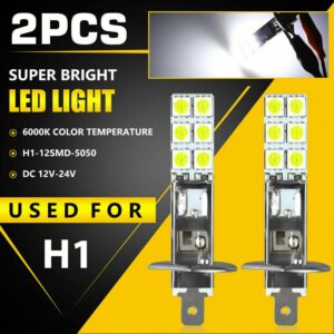 2 PCs H1 LED Bulbs 1800LM 6000K Super White Car Fog Light Day Night Driving Running Light Lamp Auto LED Headlights 12V