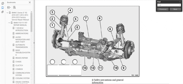 BMW SERIES 5 F10 2009-2017 SERVICE REPAIR MANUAL - Image 4