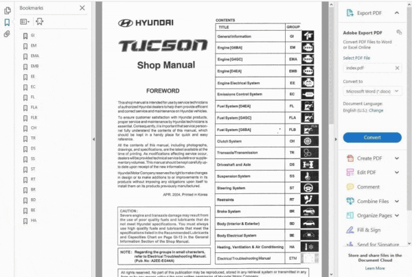 Hyundai Tucson 2004-2009 Service Repair Manual - Image 2