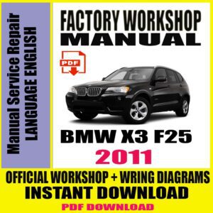 2011 BMW Series X3 F25 OFFICIAL WORKSHOP Manual Service Repair