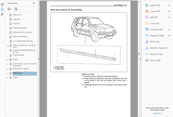 SUZUKI GRAND VITARA 1997-2005 MANUAL SERVICE REPAIR - Image 5