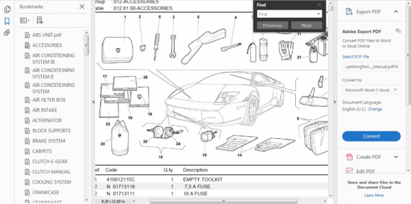 LAMBORGHINI MURCIELAGO REPAIR MANUAL - Image 5