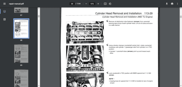 BMW 7 SERIES E38 740I 1995-2001 SERVICE REPAIR MANUAL - Image 3