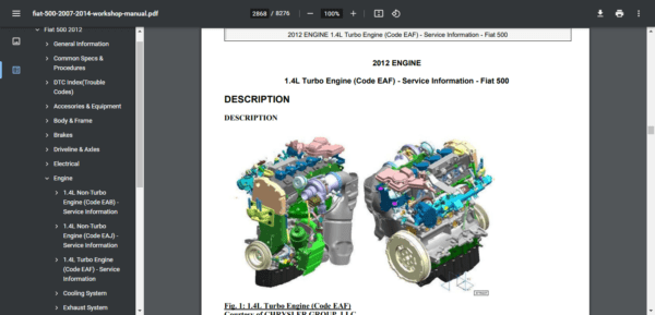 Fiat 500 2007-2014 FACTORY REPAIR SERVICE MANUAL - Image 6