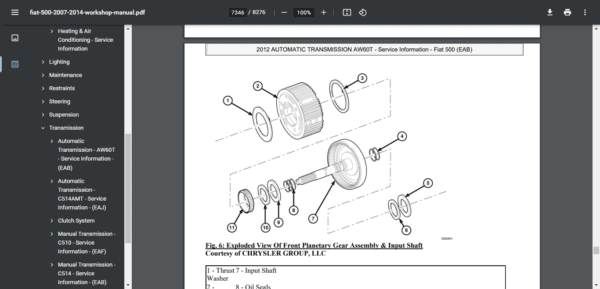 Fiat 500 2007-2014 FACTORY REPAIR SERVICE MANUAL - Image 2